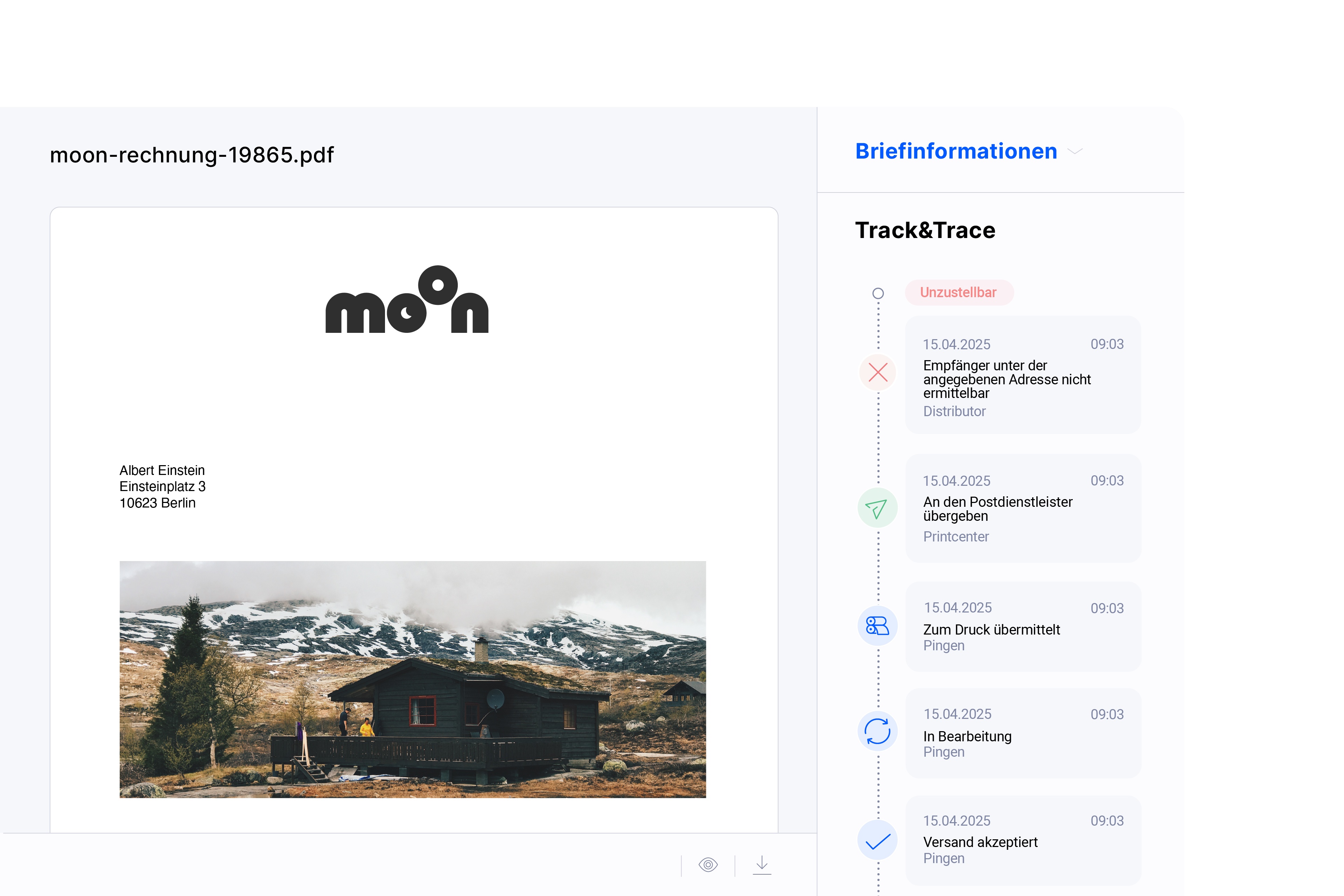 Pingen-WebApp - automatischen retouren verarbeitung