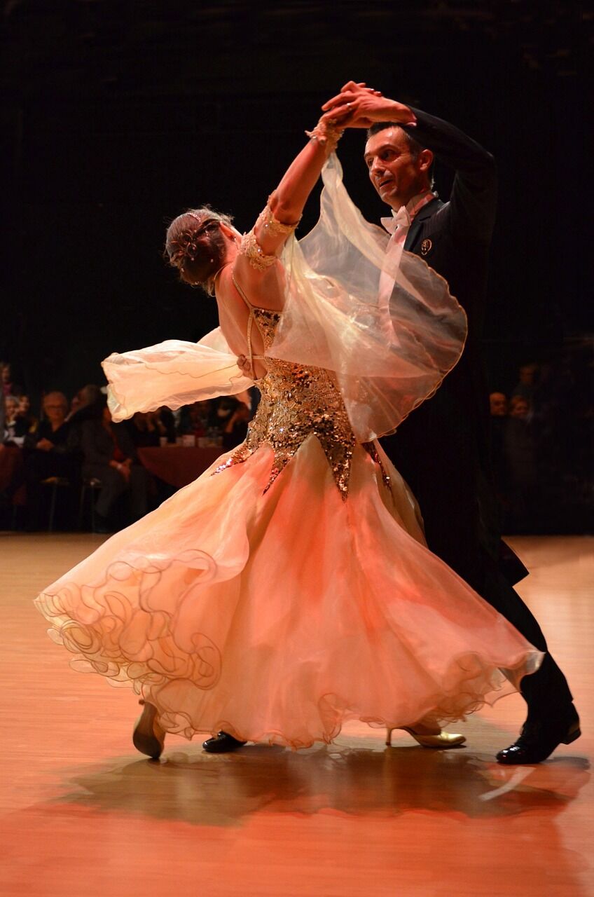 A couple dancing the Viennese Waltz